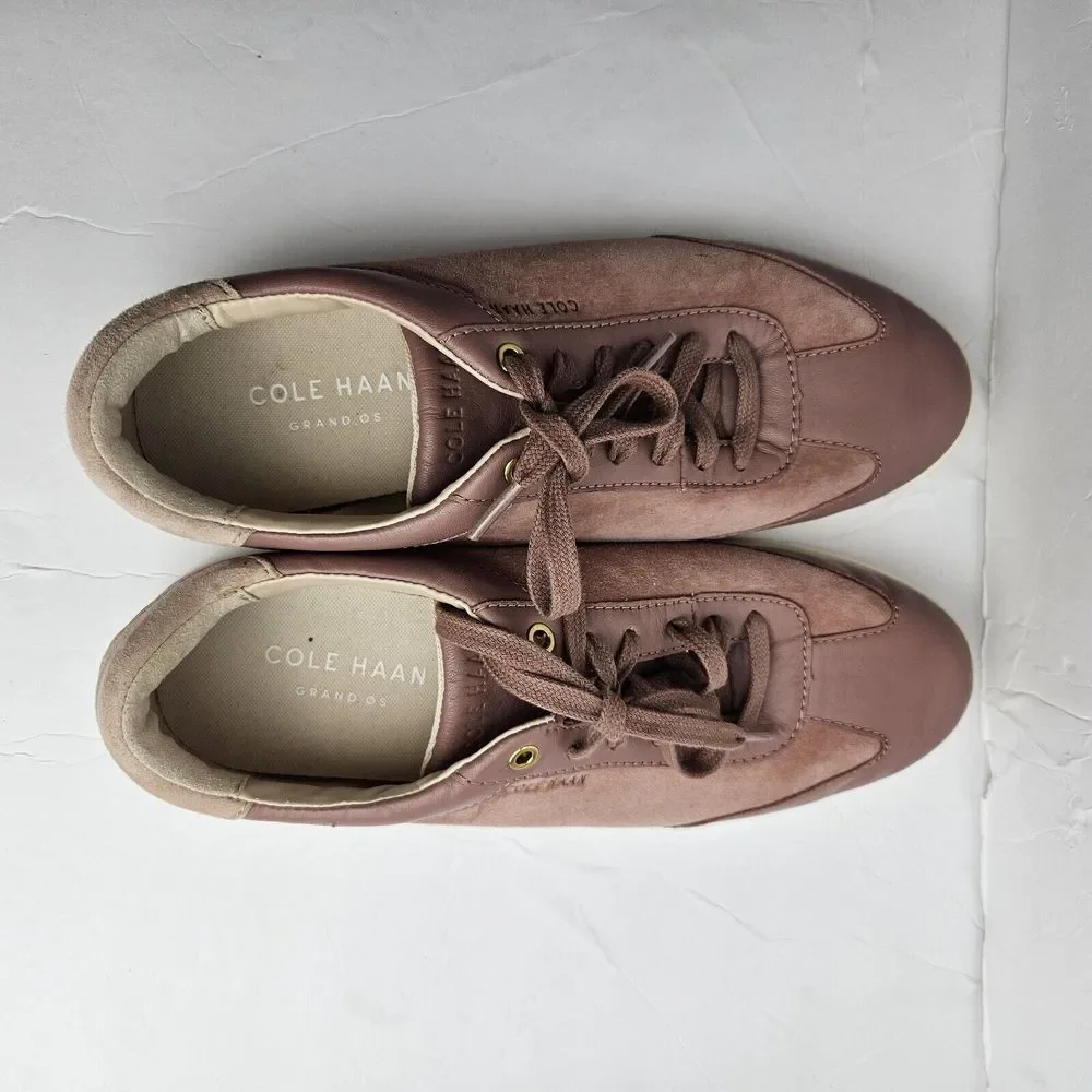 COLE HAAN‎ Burlwood Grand Crosscourt Suede Leather Sneaker 8 Mauve Purple Light - Picture 6 of 8